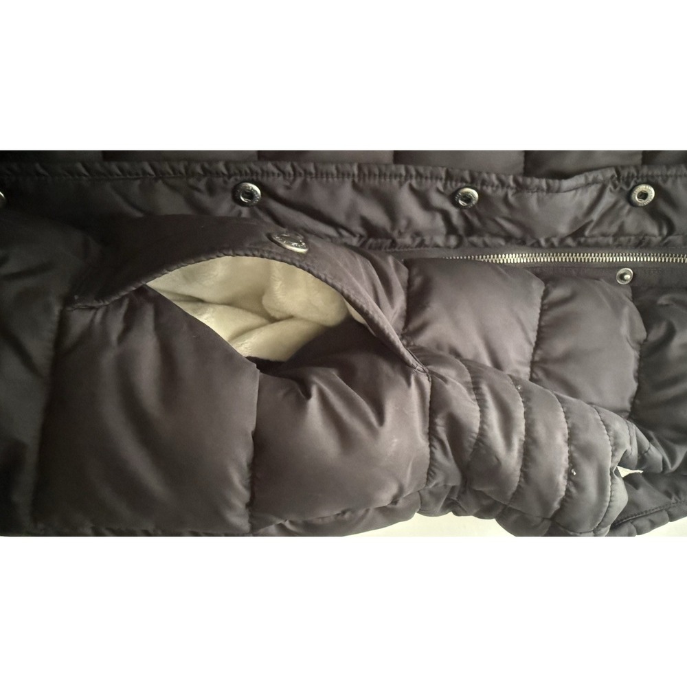 Abercrombie & Fitch women Black Hooded Puffer Vest Quilted Zip/Button XS - Picture 5 of 9